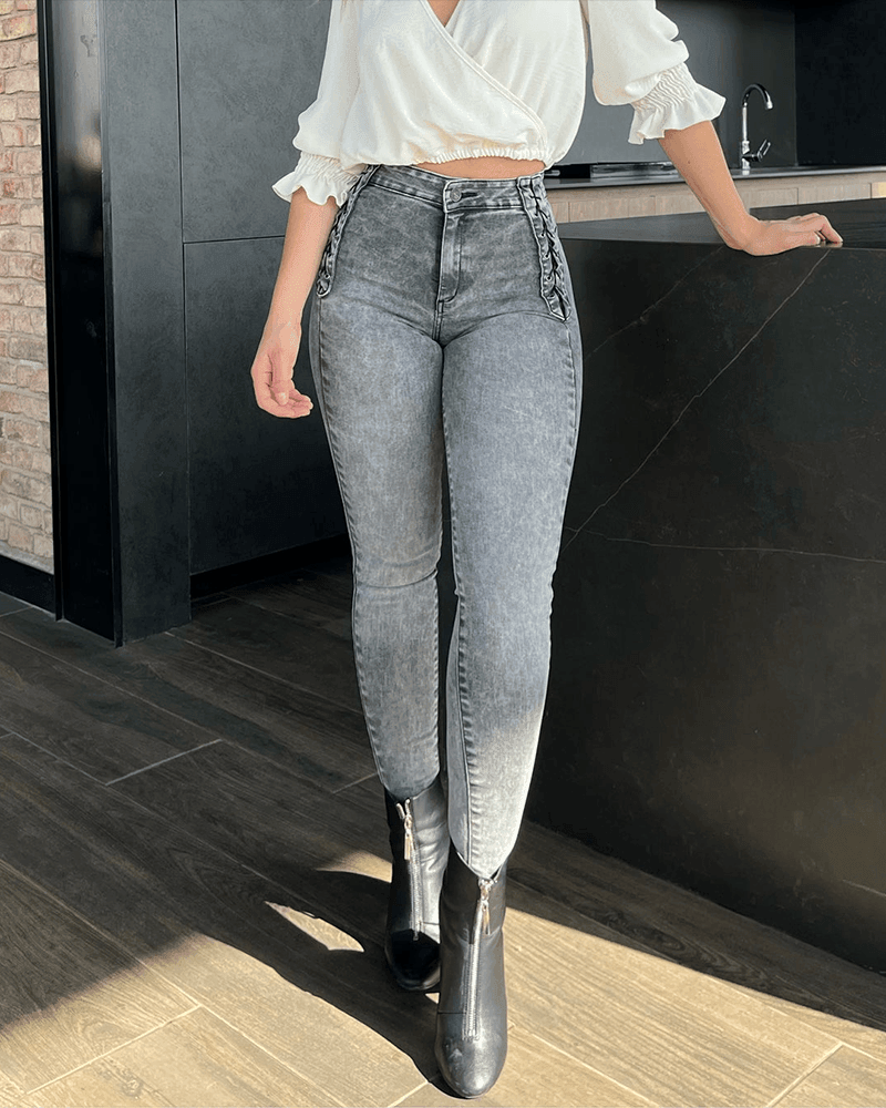 New Design Skinny Braided Jeans