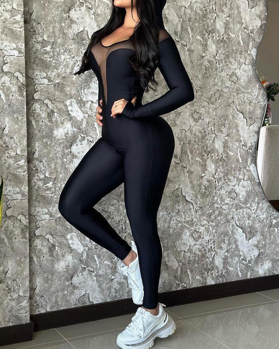 Black Hooded Jumpsuit
