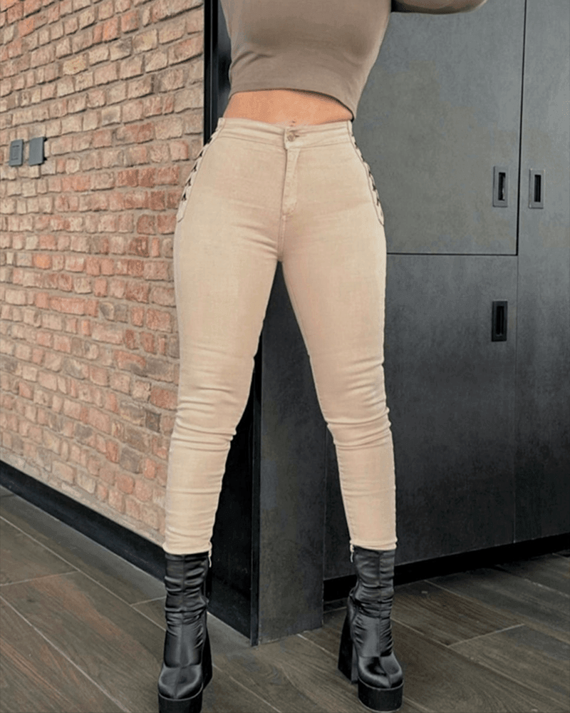 New Design Skinny Braided Jeans