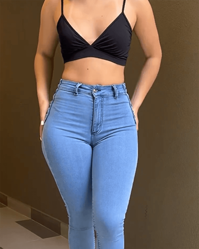 New Design Skinny Braided Jeans