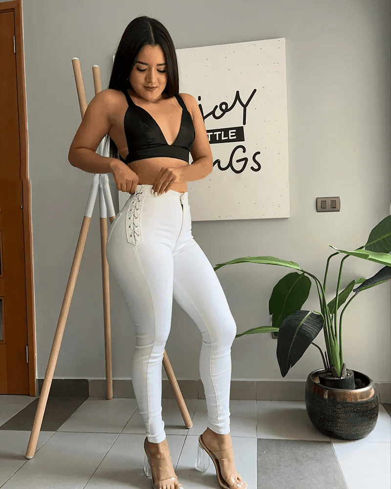 New Design Skinny Braided Jeans