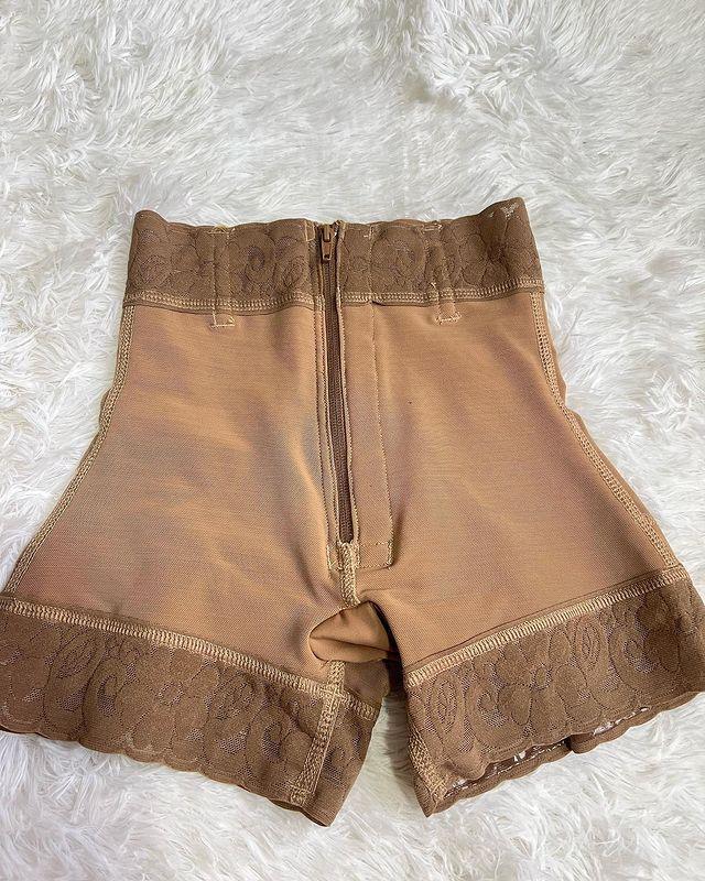 Lace Butt Lift Shaper Zipper Short - Wishe