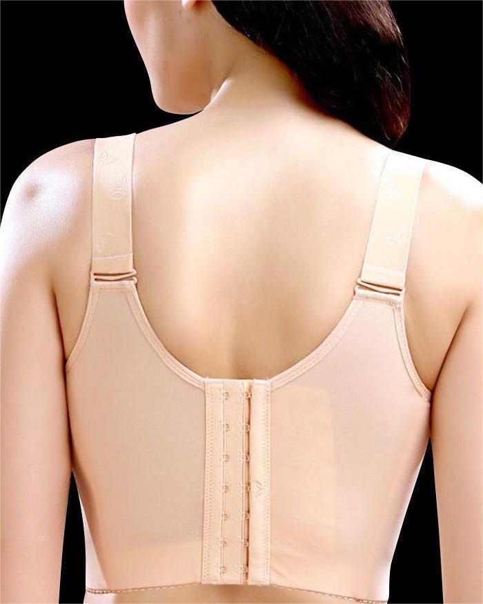 Women Side Support Longline Wide Adjustable Straps Wireless Bra - Wishe