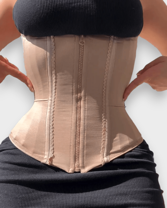 High Compression Double Tummy Control Zipper Waist Trainer - Wishe