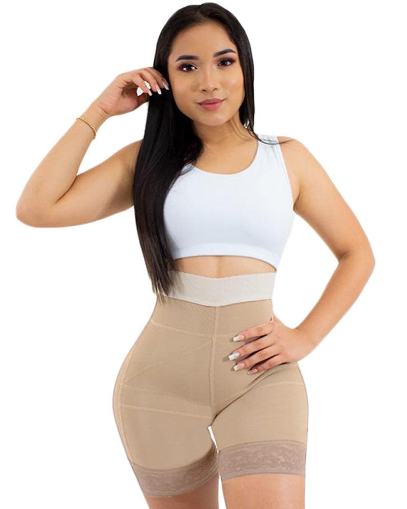 Daily Life Use Double Pressure Shaping Shorts Slimming Fajas Lace Body Shaper Girdle - Wishe