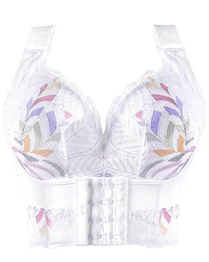 Women Side Support Longline Wide Adjustable Straps Wireless Bra - Wishe