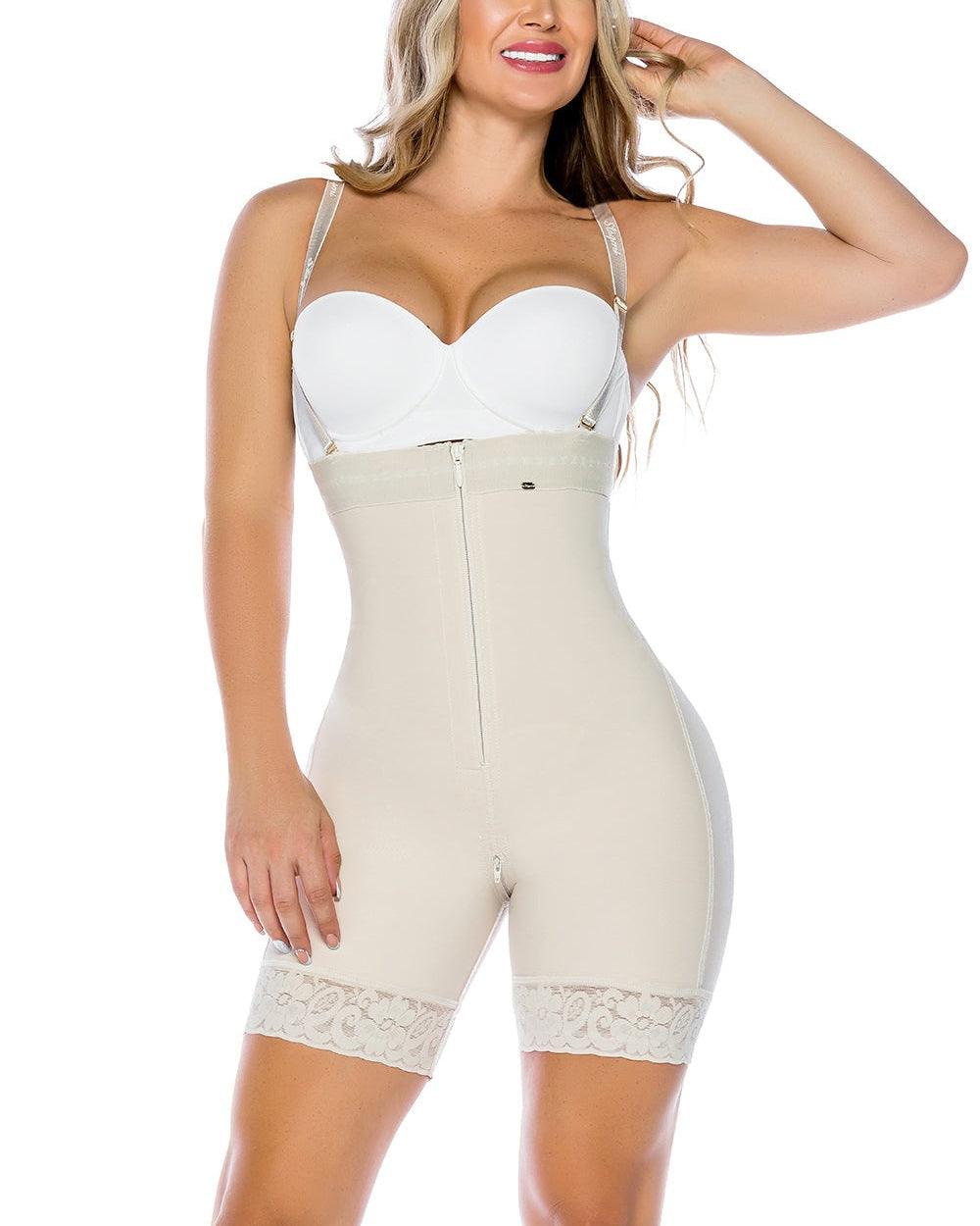 Fajas Colombianas Compression Shapewear Open Bust Tummy Control with Zipper - Wishe