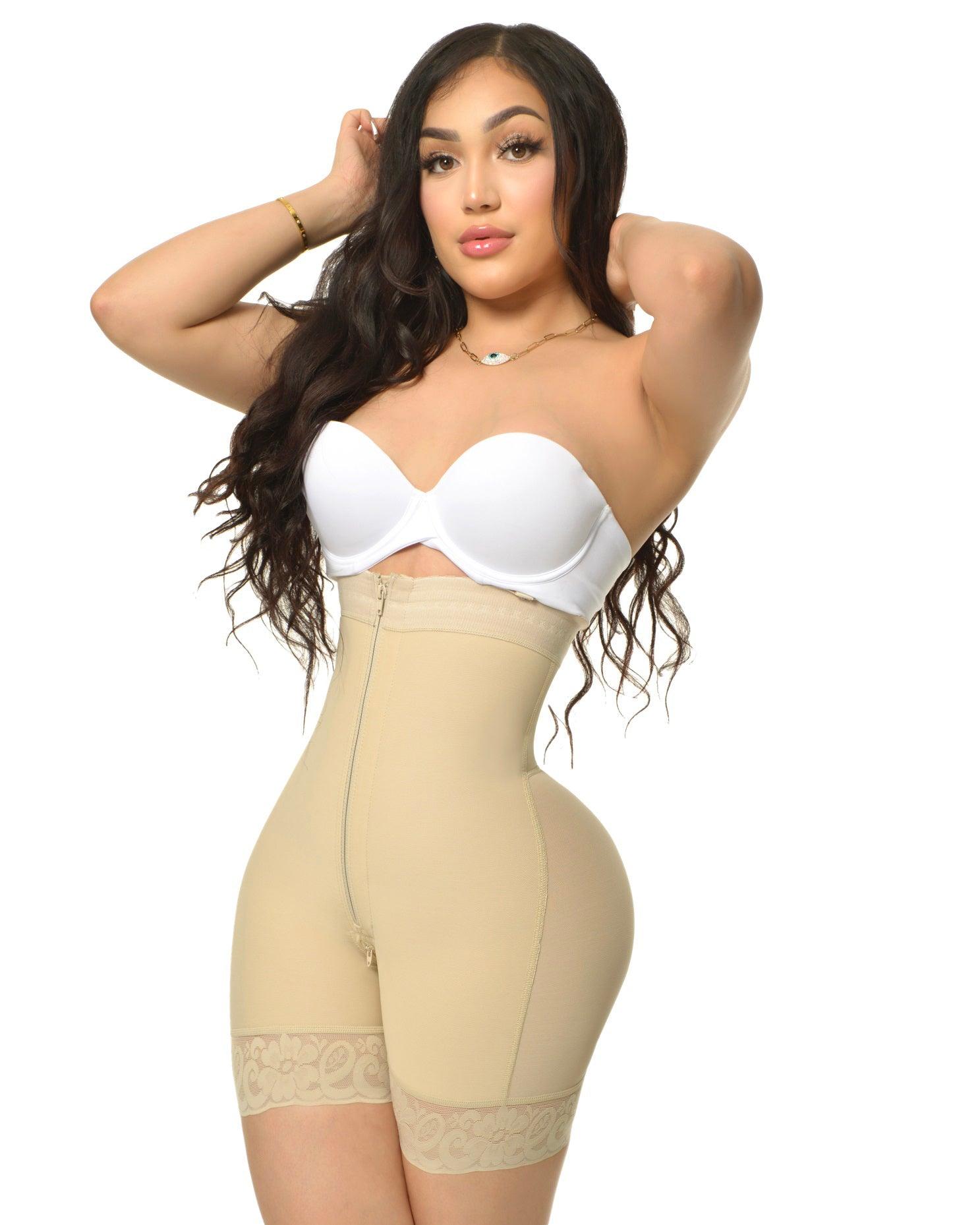 Fajas Colombianas Compression Shapewear Open Bust Tummy Control with Zipper - Wishe