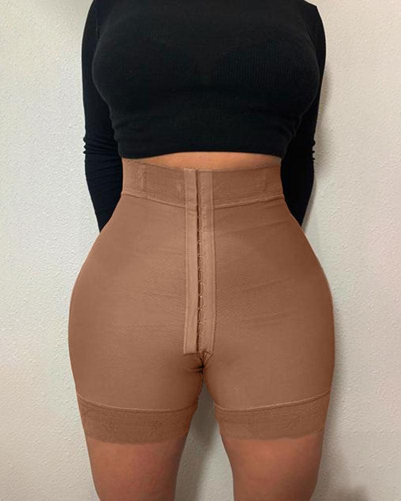 High Compression Garment (powernet) Butt Lifter 3 Hook Butt Lifting Shorts - Wishe