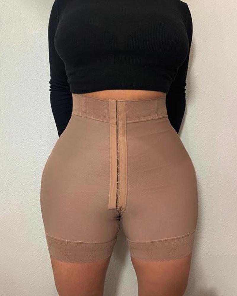 High Compression Garment (powernet) Butt Lifter 3 Hook Butt Lifting Shorts - Wishe