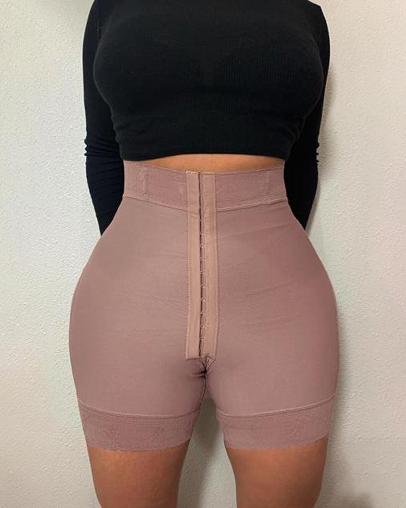 High Compression Garment (powernet) Butt Lifter 3 Hook Butt Lifting Shorts - Wishe
