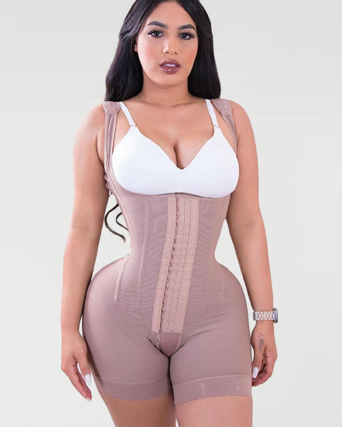 High Double Compression Garment Abdomen Control HOOK AND EYE CLOSURE Tummy Control Adjustable Bodysuit - Wishe