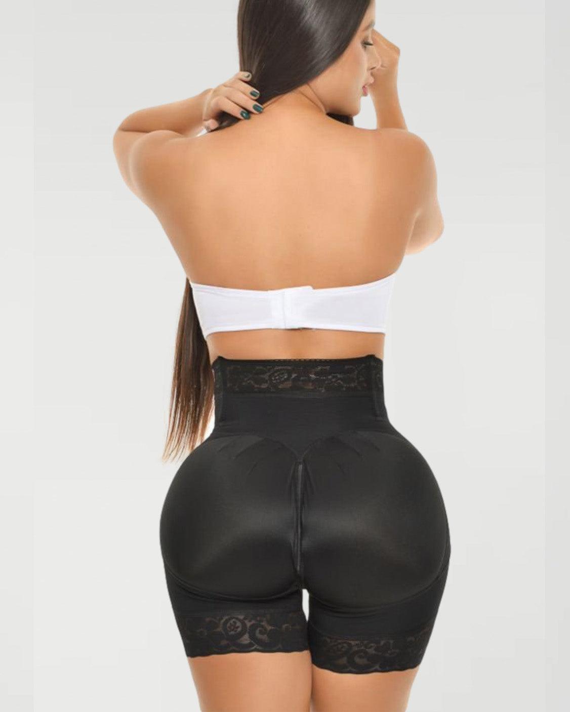 High Waist Push Up Shorts With 3 Rows Of Bootylicious Enhancement Snaps - Wishe