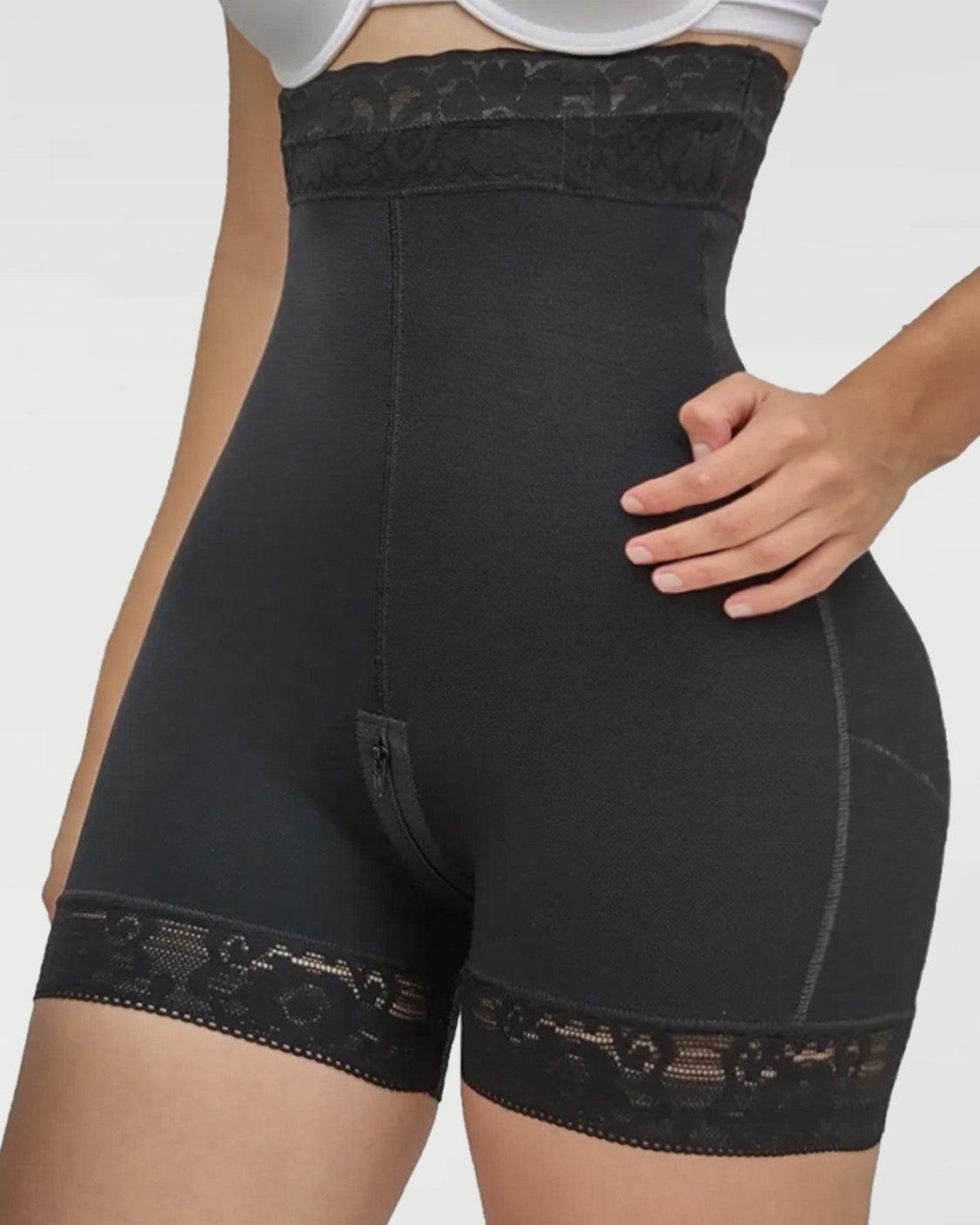 High Waist Stitching Lace Short Butt Lifter Charming Curves - Wishe