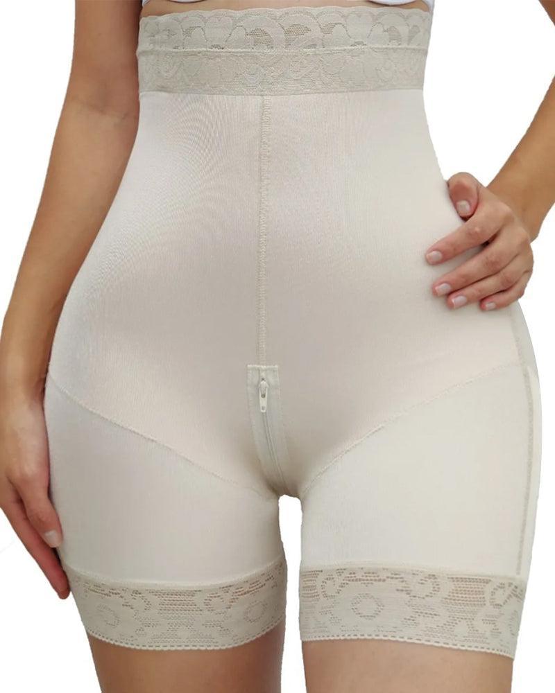 High Waist Stitching Lace Short Butt Lifter Charming Curves - Wishe