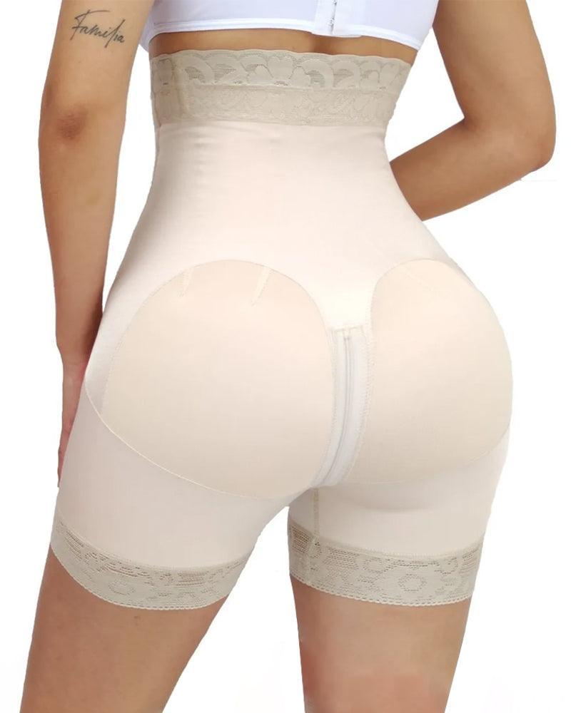 High Waist Stitching Lace Short Butt Lifter Charming Curves - Wishe
