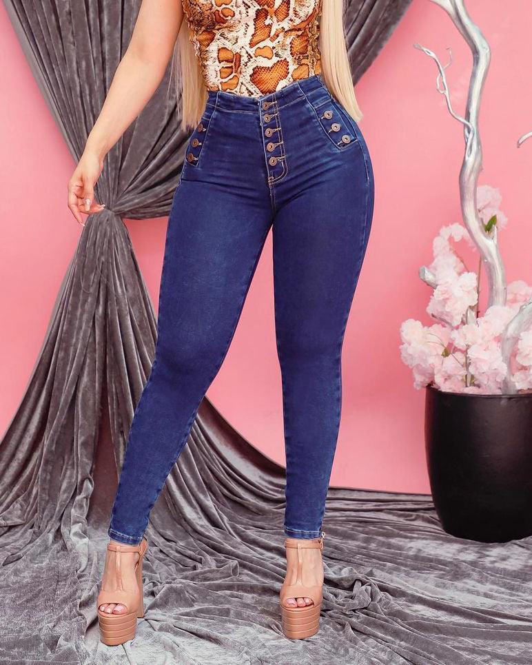 High Waist Tummy Control Stretchy Jeans - Wishe