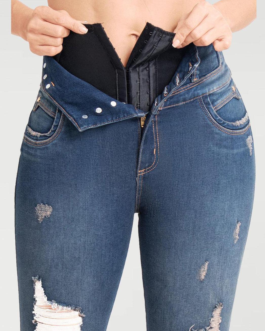 Jeans Con Faja Interna Levanta Cola