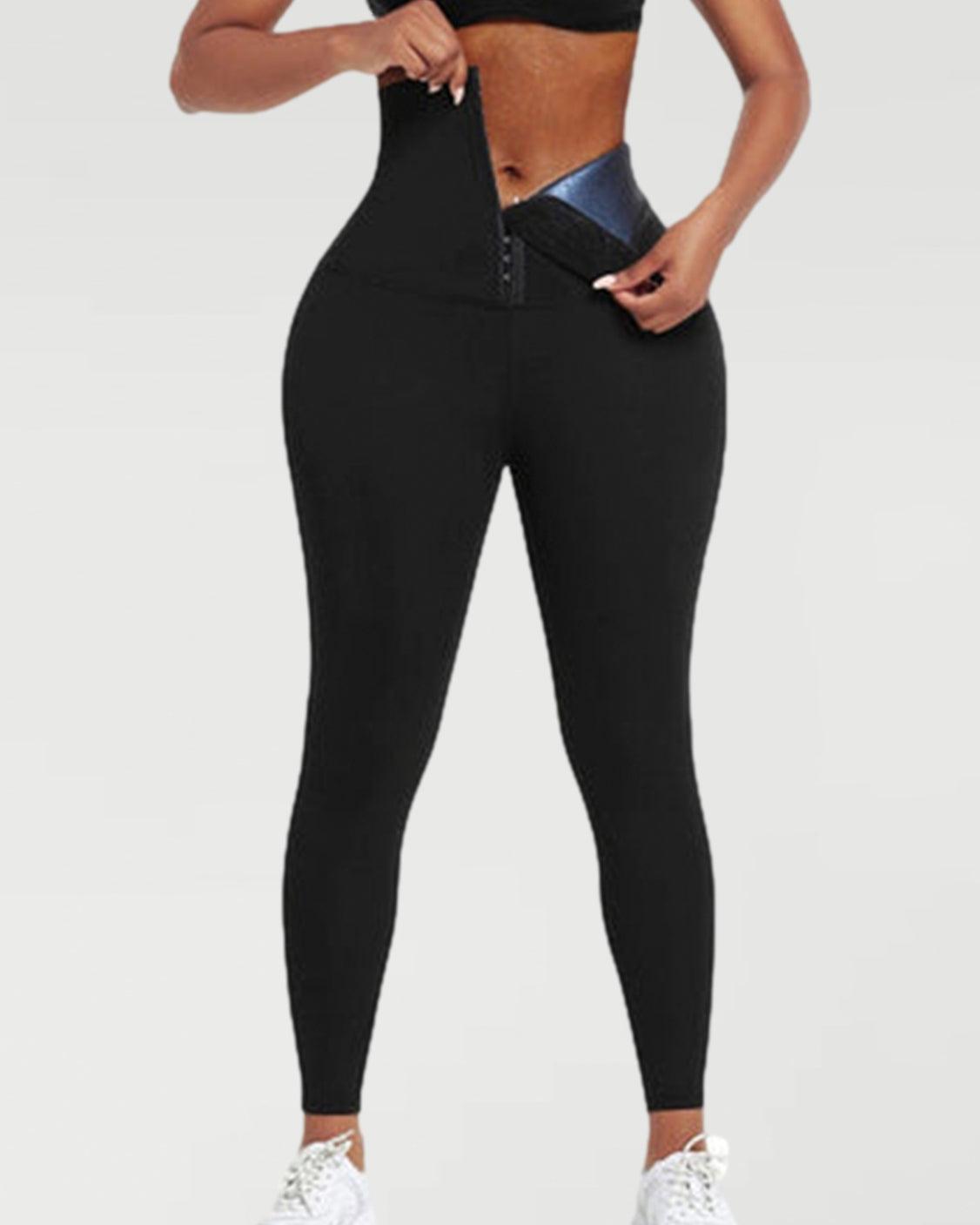 LEGGINGS WITH BLUE NEOPRENE TUMMY CONTROL - Wishe