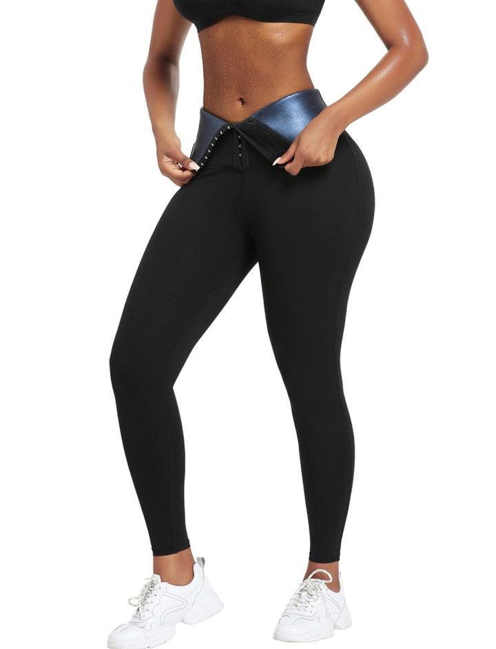 LEGGINGS WITH BLUE NEOPRENE TUMMY CONTROL - Wishe