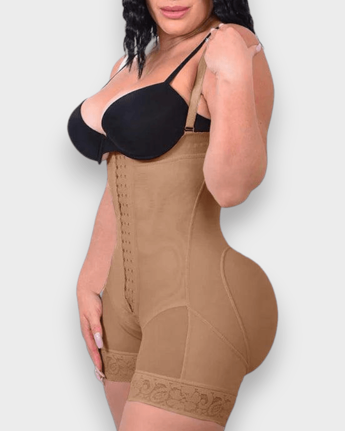 Shapewear for Women Tummy Control Body Shaper Butt Lifter Thigh Slimmer Faja Plus Size with Zipper Crotch - Wishe