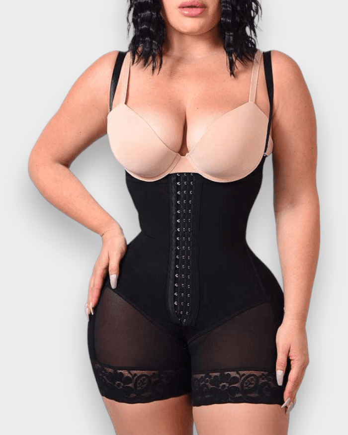 Shapewear for Women Tummy Control Body Shaper Butt Lifter Thigh Slimmer Faja Plus Size with Zipper Crotch - Wishe