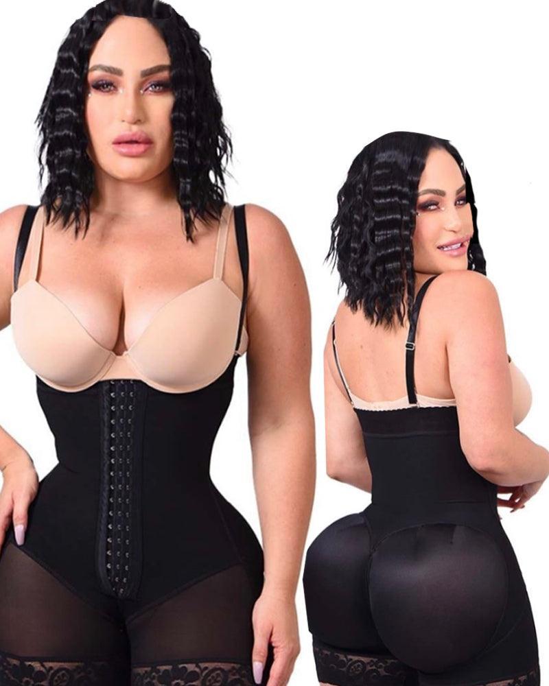 Shapewear for Women Tummy Control Body Shaper Butt Lifter Thigh Slimmer Faja Plus Size with Zipper Crotch - Wishe