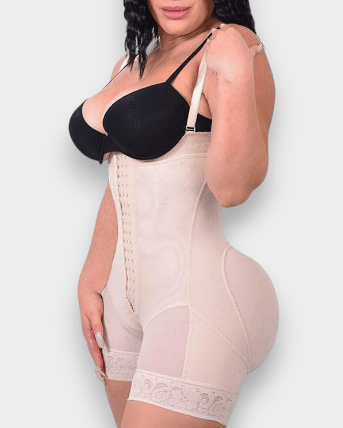 Shapewear for Women Tummy Control Body Shaper Butt Lifter Thigh Slimmer Faja Plus Size with Zipper Crotch - Wishe