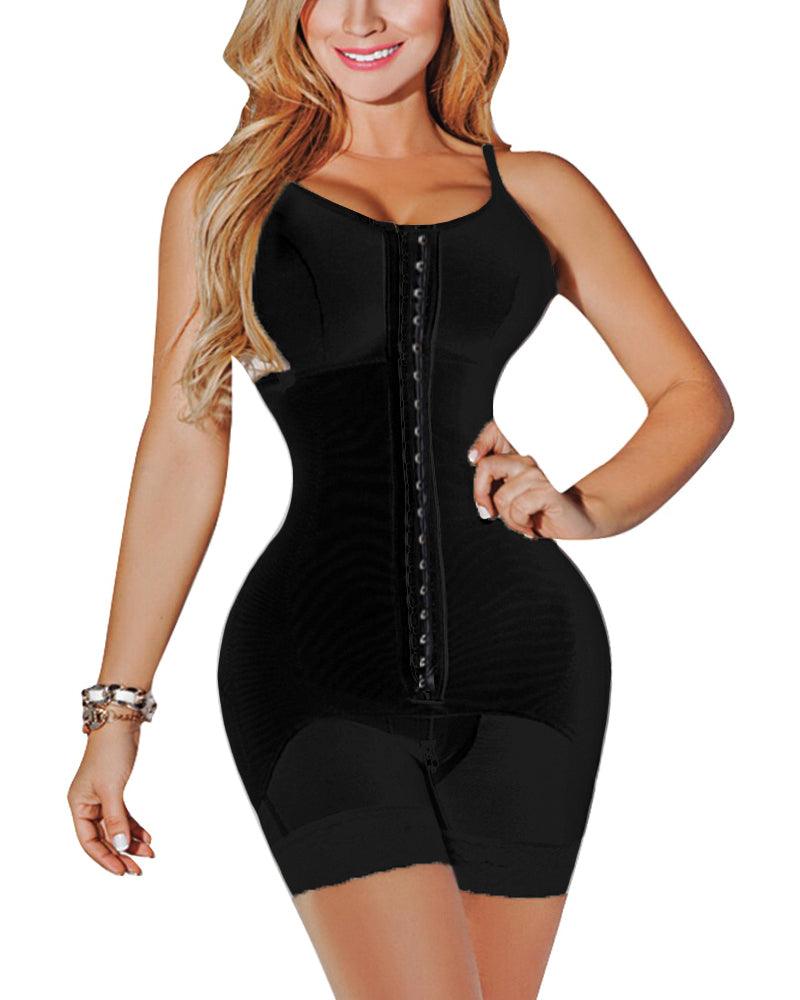 Women's Compression Garment with Thin Straps Hook Closure Waist Slimming Shapewear - Wishe