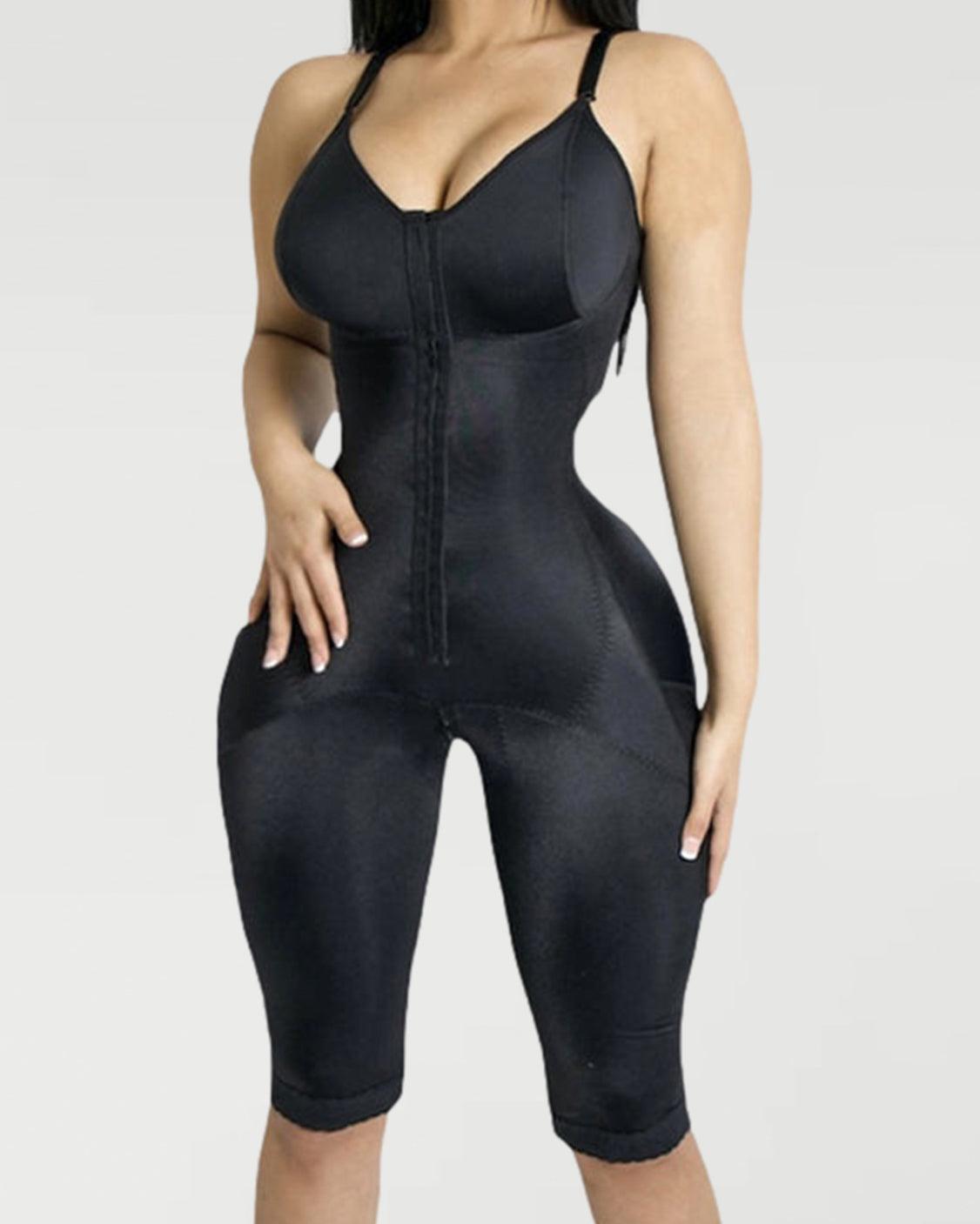 Women's Compression Garments Front Closure Hook-eye Butt Lifter Sheapwear With Flatten Abdomen Mid-Leg - Wishe