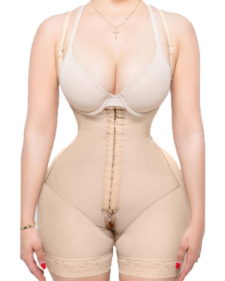 Women's Compression Garment With Thin Straps Hook Closure Waist Slimming Shapewear - Wishe