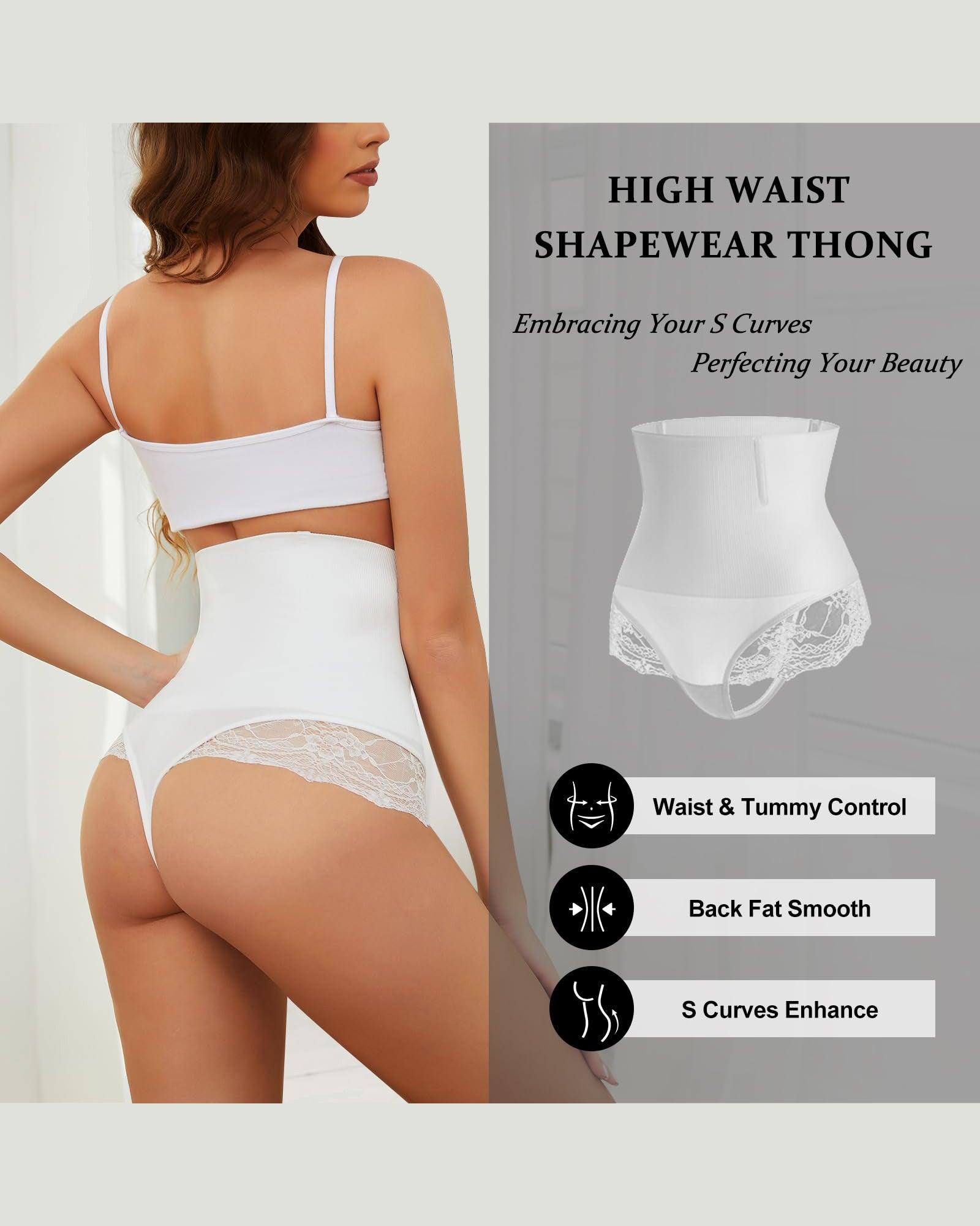 High Waist Shapewear Thong Seamless Slimming Tummy Control Thong Strapless Body Shaper - Wishe