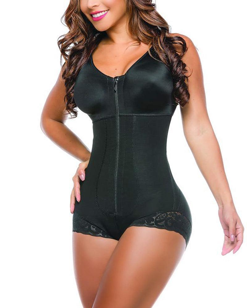 Woman Full Body Shapewear PostpartumTummy Control Shaper Slimming Fajas With Zipper - Wishe