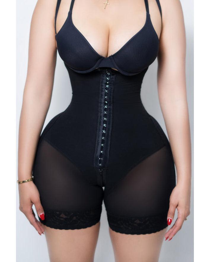 Women's Compression Garment With Thin Straps Hook Closure Waist Slimming Shapewear - Wishe