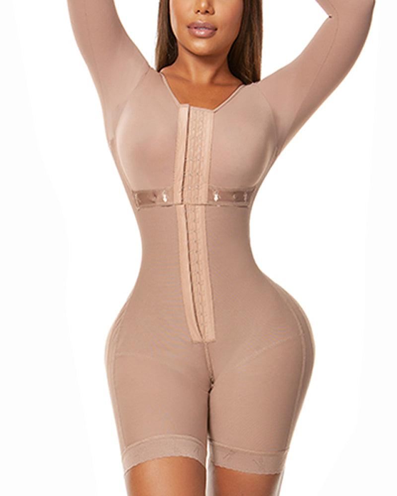 Full Body Shaping Bodysuits for Long Sleeve Compression Garments after Liposuction Postpartum Shapewear for Women - Wishe