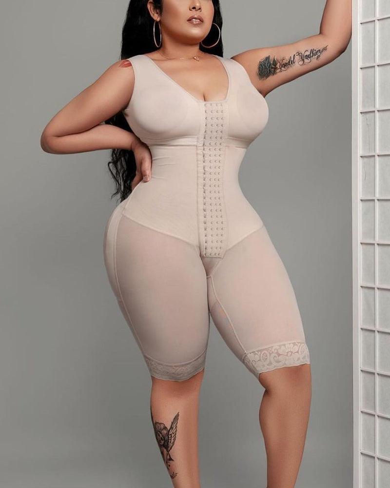 Compression Garment Tummy Control Fajas Adjustable Hook And Eye Front Closure Women Shapewear Post Liposuction - Wishe