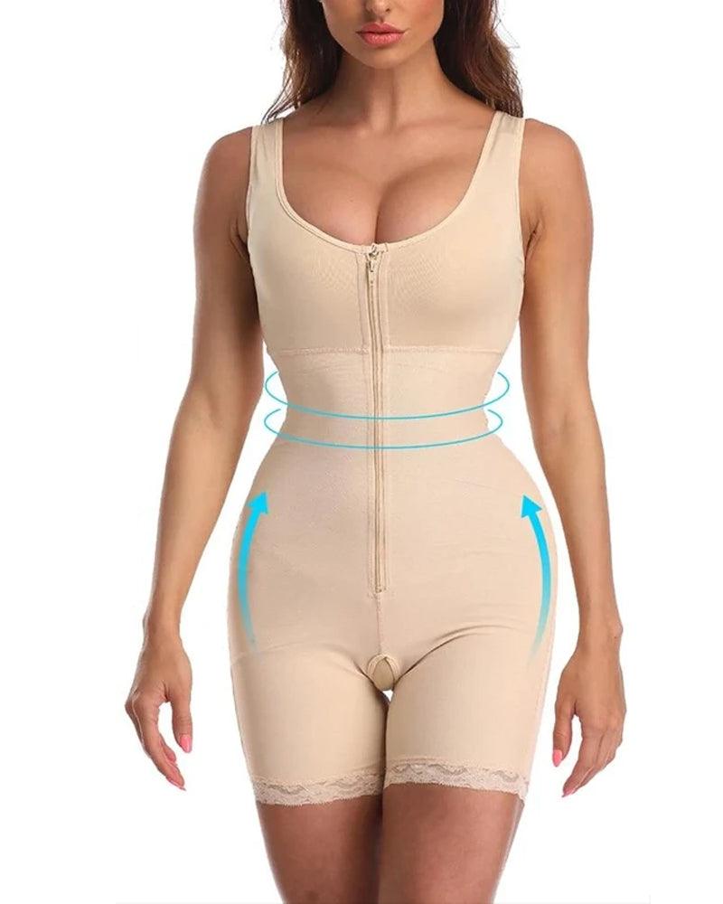 Women Slimming Bodysuit Underwear Butt Lifter Plus Size Shapewear Zipper Control Abdomen Hip-lifting Body Shaper - Wishe