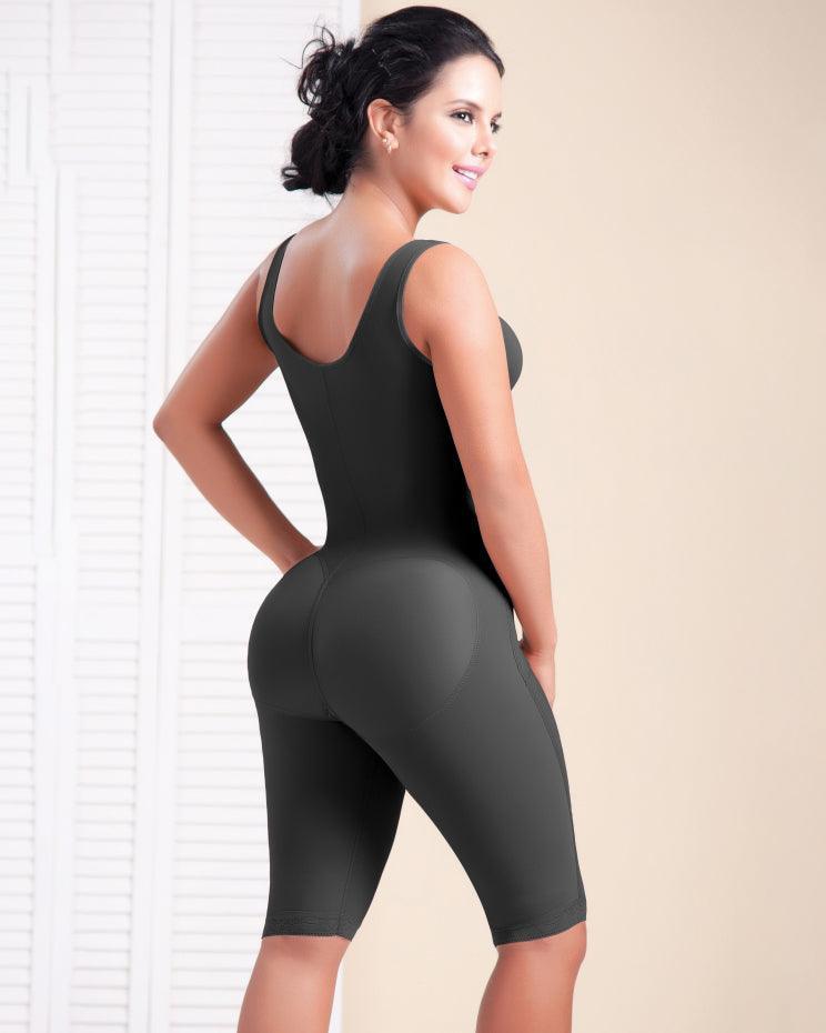 Women Tummy Control Fajas Front Closure Side Zipper Full Body Shaper Postpartum Bodysuit - Wishe