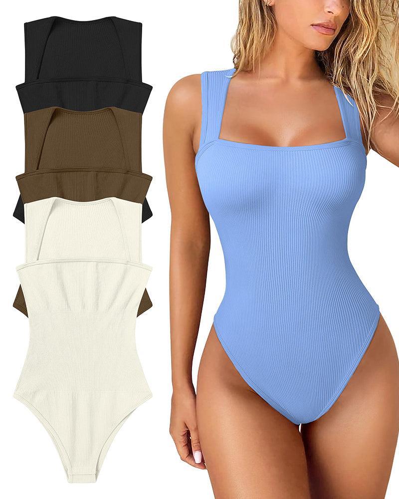 Ribbed Sleeveless Bodysuit - Wishe