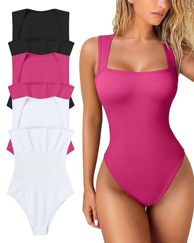 Ribbed Sleeveless Bodysuit - Wishe