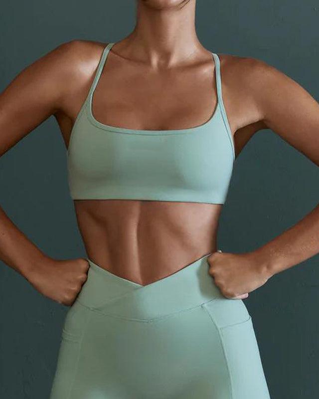 Yoga Bra Women Sports Underwear Shockproof Poly Fitness Bra Tops - Wishe