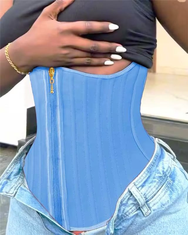 29 Steel Curve Hook And Zipper Waist Trainer With Bust Support