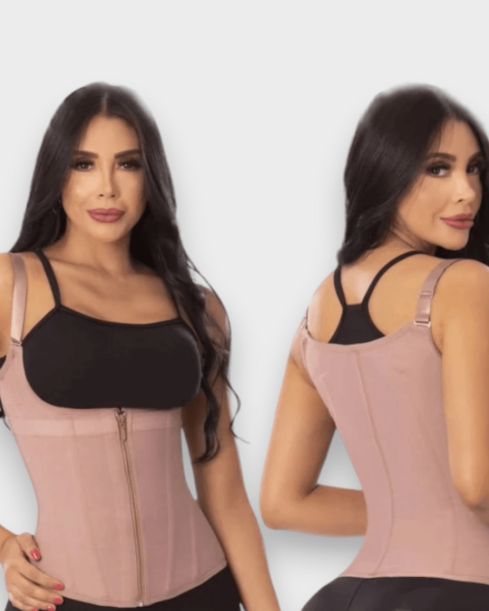 Zipper Body Shaper Waist Training Vest in Super Powernet - Wishe