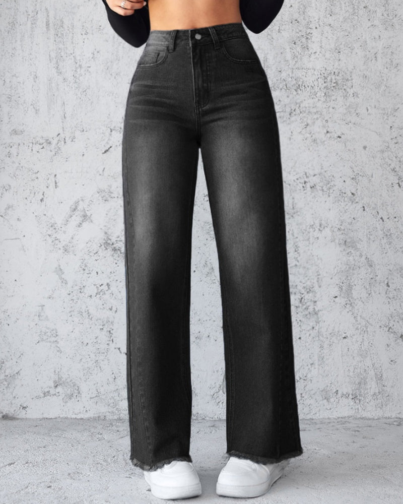 women's straight wide leg jeans