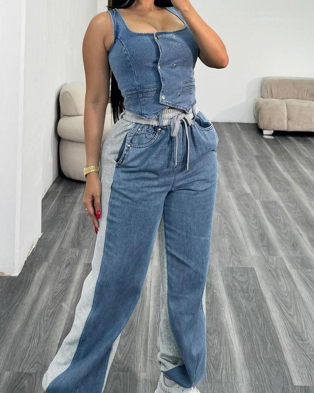 Demin Wide Leg Pant