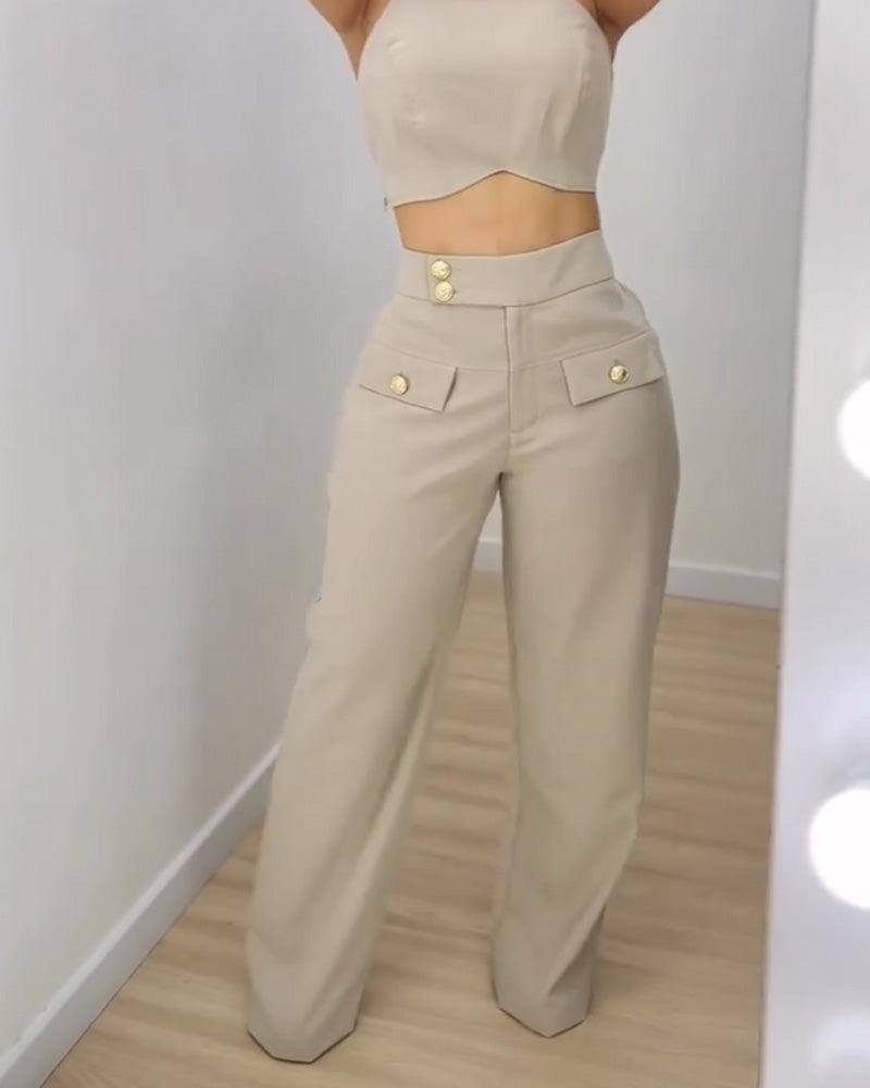 Loose Wide Leg Suit Pants（Pre-Sale)