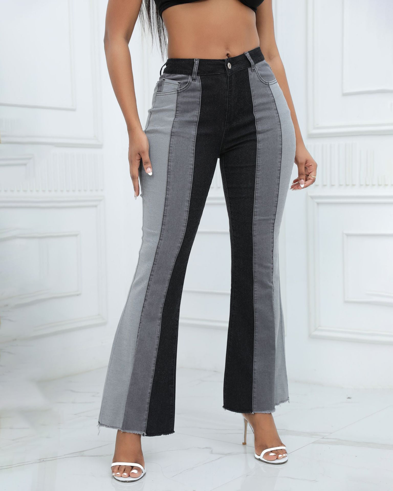 Stretch Fashion Washed Contrast Jeans