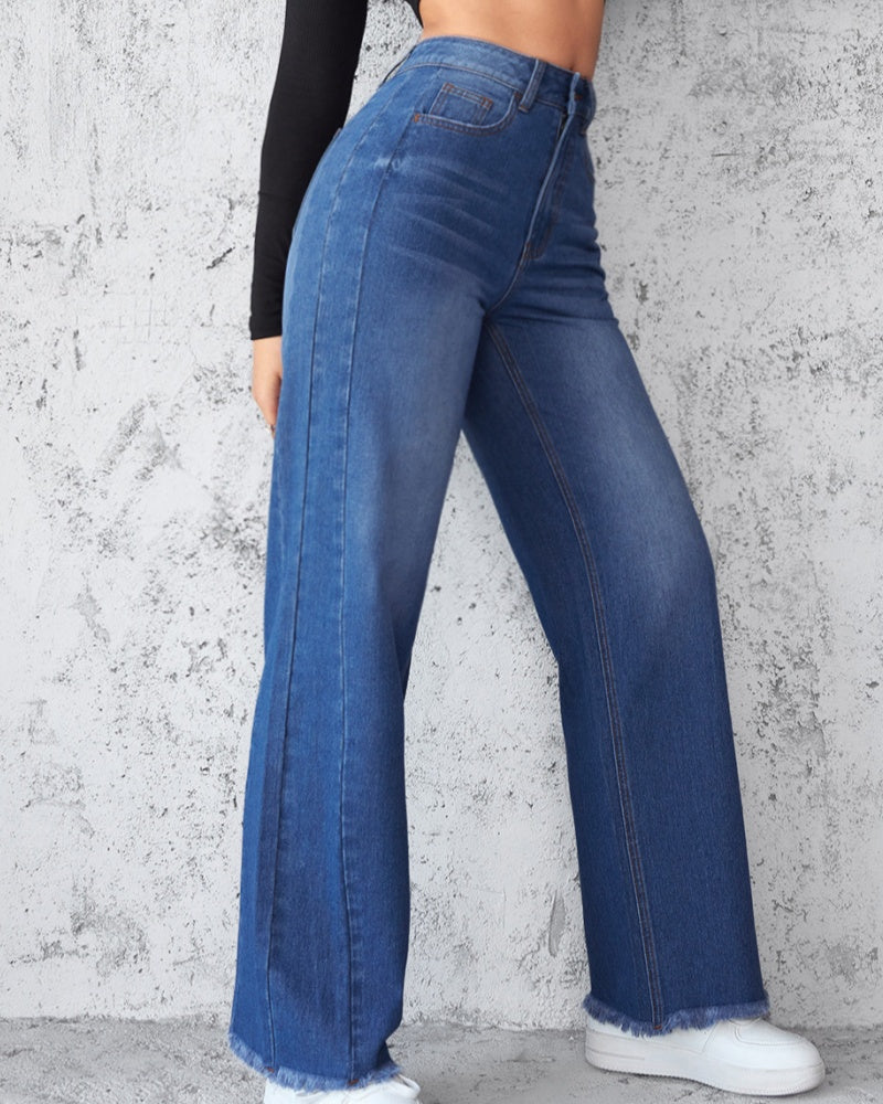 women's straight wide leg jeans