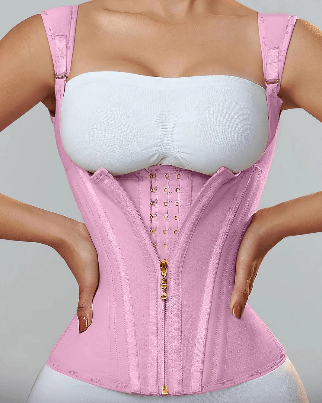 29 Steel Curve Hook And Zipper Waist Trainer With Bust Support