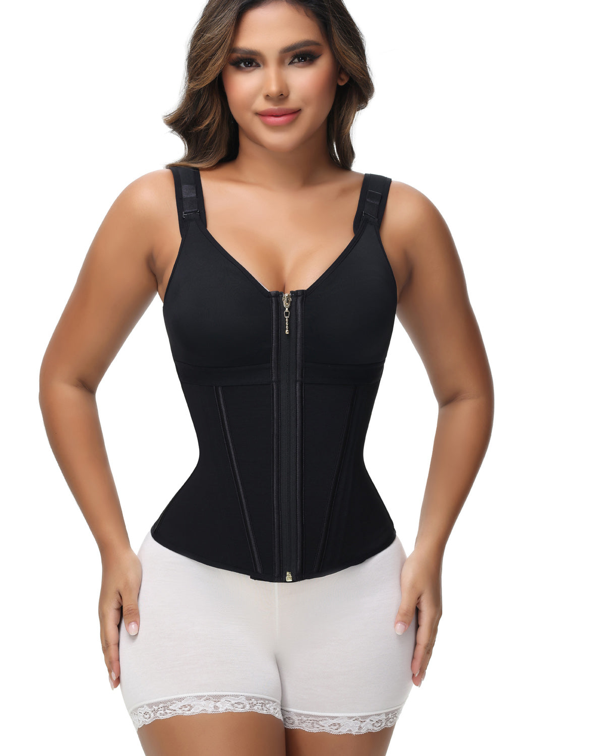 Extreme Latex Corset Waist Vest With Bra